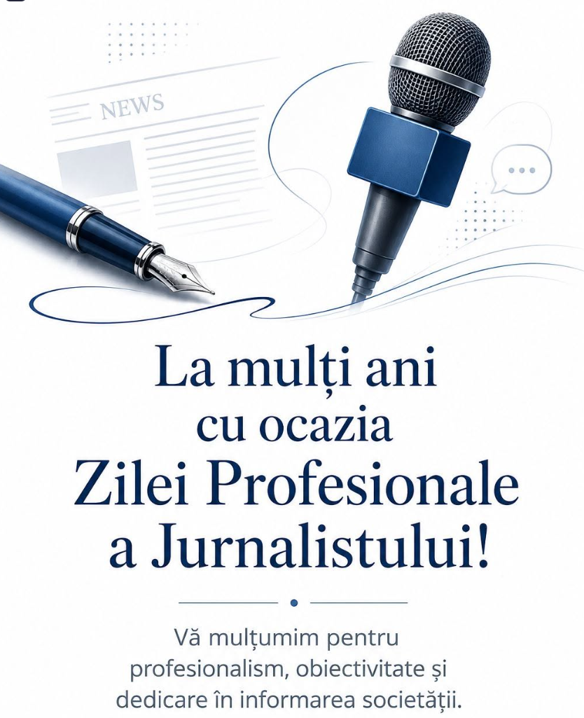 Cu ocazia Zilei Profesionale a Jurnalistului, adresăm cele mai sincere felicitări tuturor reprezentanților mass-media!